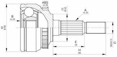 OPEN PARTS cvj526310 -  Шарнирный комплект, приводной вал